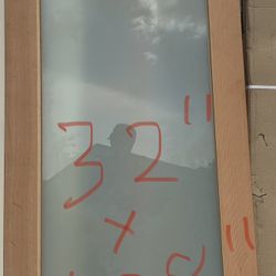 Beautiful Glazed Glass Wood Door Unfinished