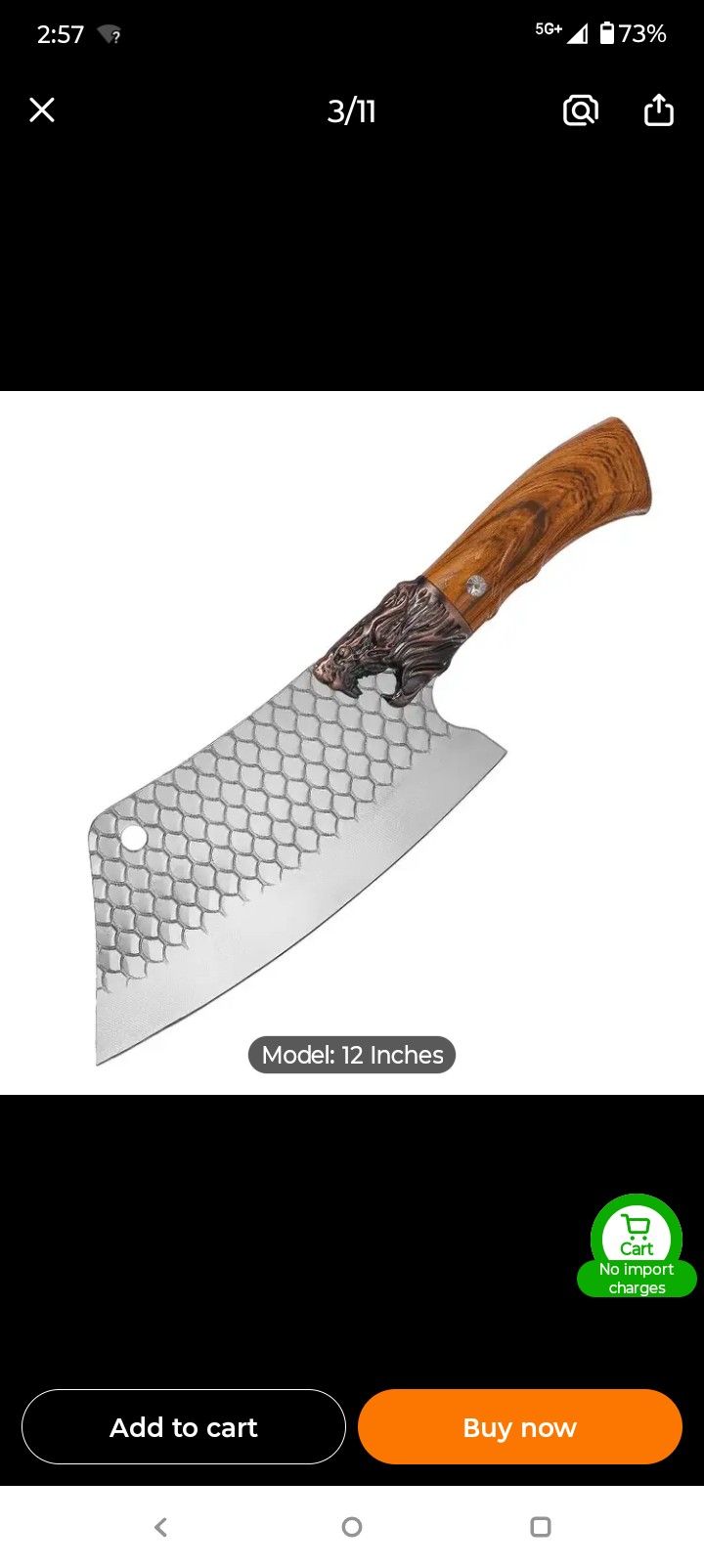 Beautiful 12 " Kitchen Chopping Knife 