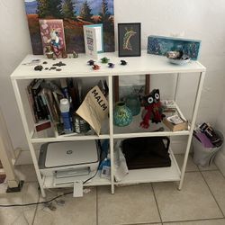 White Three Level Ikea Shelf Bookcase 