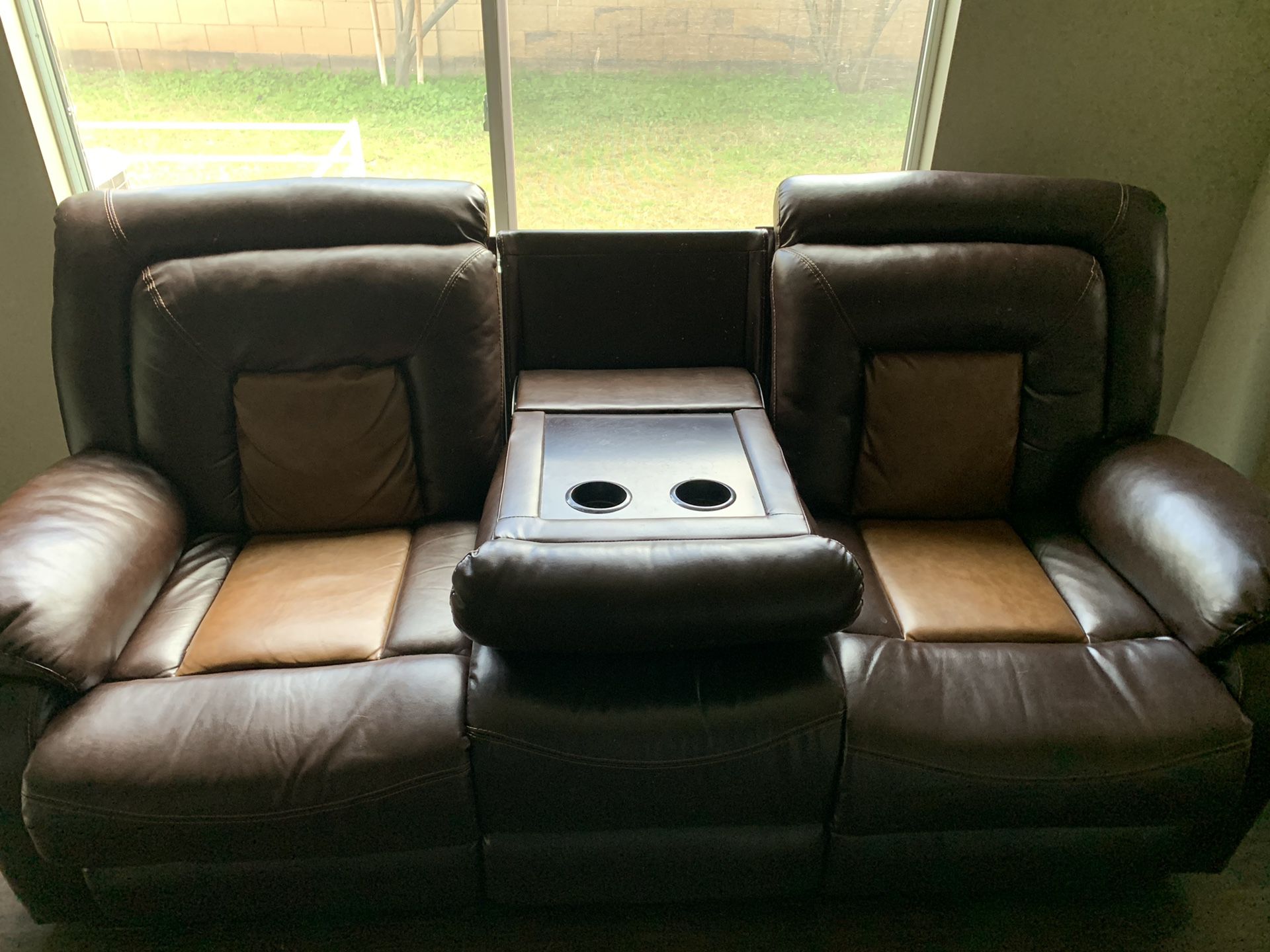 Reclining sofa, with drop table.