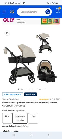 Evenflo Omni Signature Travel System with LiteMax Infant Car Seat $250
