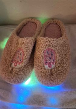 Fluffy Slippers with Ice Cream Patch