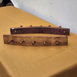 Oak Wine Barrel Coat Rack