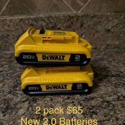 Dewalt 2.0 Battery 🔋 • New• 2 X $60