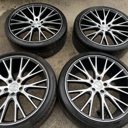 Set of 4 rims 20” RAVETTI 5x14.3 with used tires