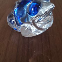 FROG PAPERWEIGHT CLEAR GLASS