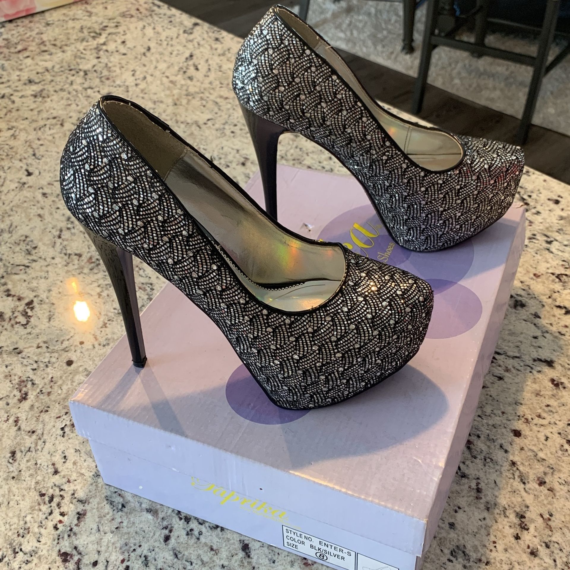 Black And Silver Heel 