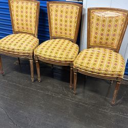 Solid Wood Frame Dining room Chairs In Need Of TLC