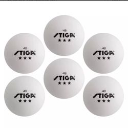 STIGA 3-Star 6-Pack White Ping Pong Balls.