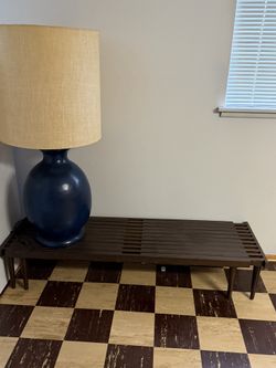 Mid century modern blue lamp