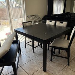 Kitchen table With 4 Chairs And Ottoman Bench 