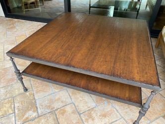Custom 2 Tier Wood & Metal coffee table