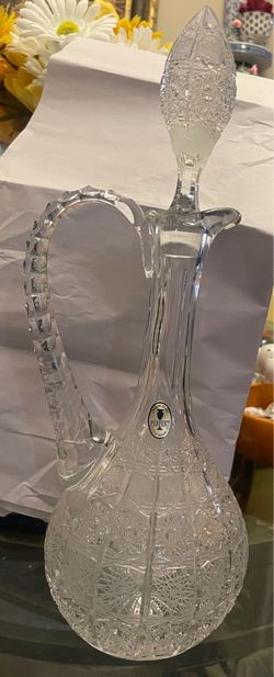 Crystal decanter & swan bowl