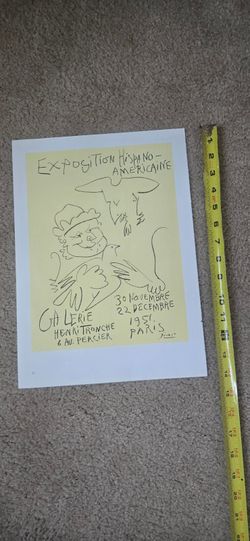 Vintage 1951 Pablo Picasso Exposition Exhibition book plate print 10x14