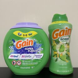 2Pack Gain Laundry Detergent Pods + Scent Booster 