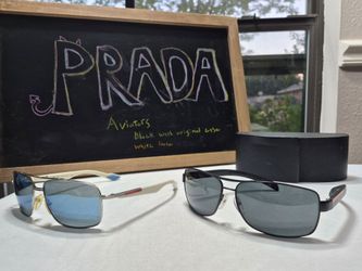 Prada Linea Rossa SPS 54I Matte Black Aviator Men Sunglasses