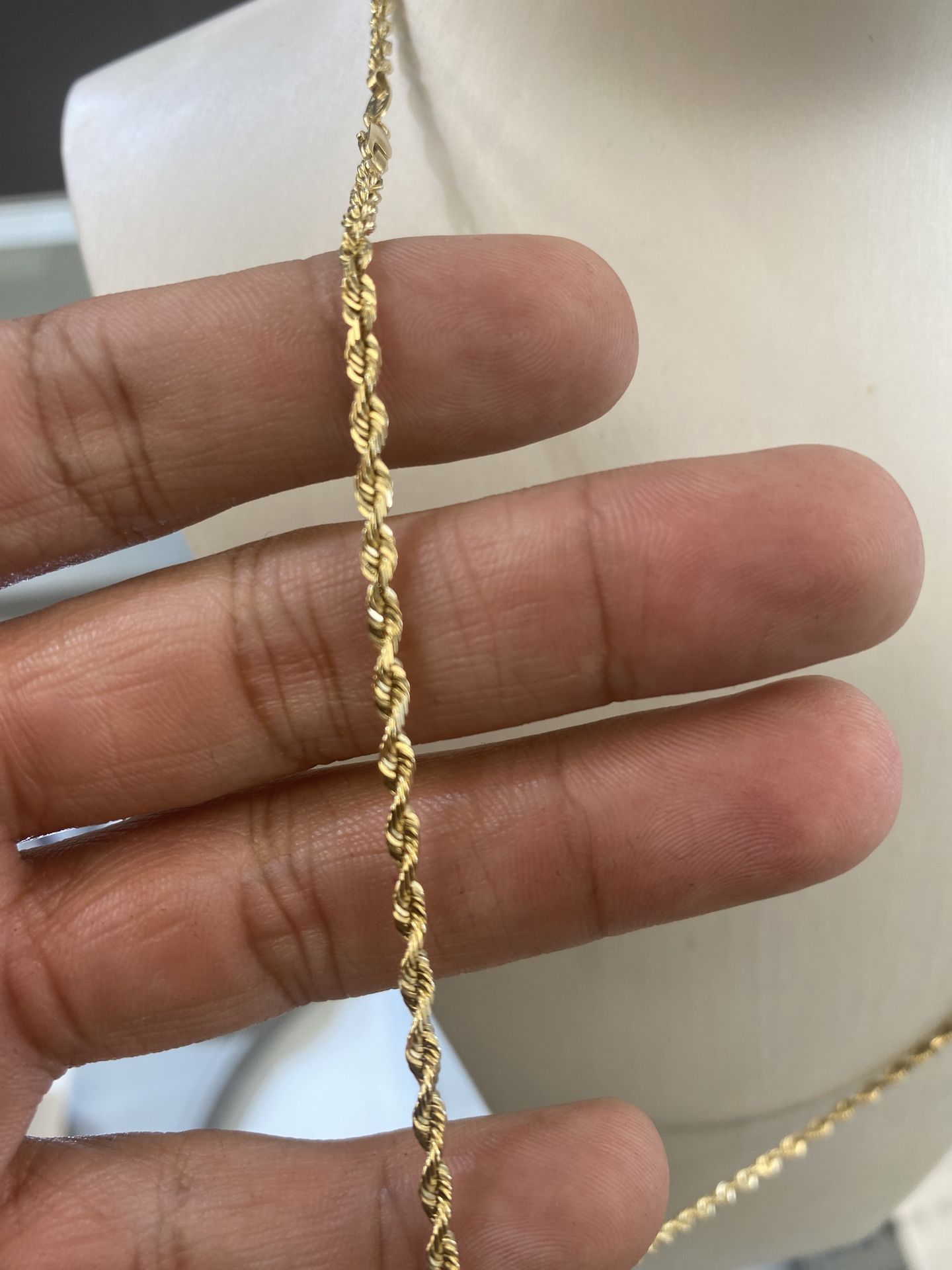 Solid 14kt Gold Rope Chain