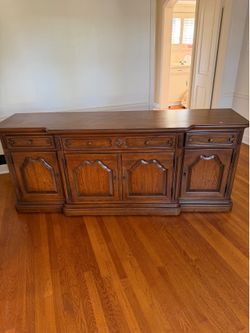 Vintage Mediterranean Style Wood Sideboard Buffet