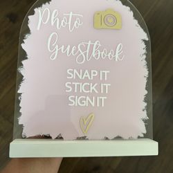 Guestbook Photo Booth Acrylic Sign 
