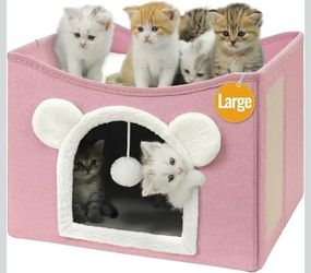 Cat House Cat Bed Foldable Large Blue