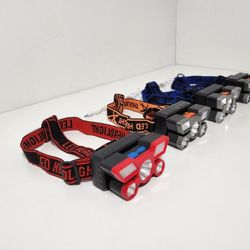 4pcs 5LED with Built-in 18650 Battery USB Rechargeable Portable Flashlight Lantern Torch Headlamp Outdoor Camping Headlight fishing
