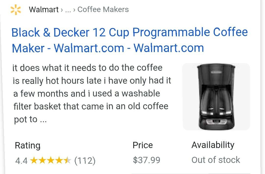 Black & Decker 12 cup Coffee Maker