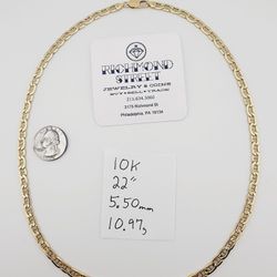 10k gold 22" mariner link chain