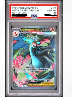 2025 Pokemon Phantasmal Flames Mega Charizard X EX Ultra Rare #109 PSA 10 GEM MT TCG