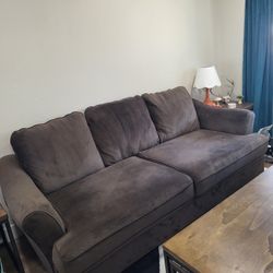 Large Brown Microfiber Couch - Negotiable