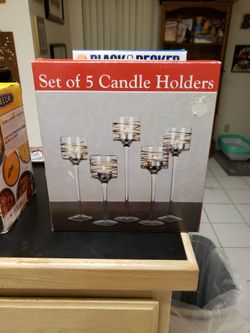 5 Glass Candle Holders