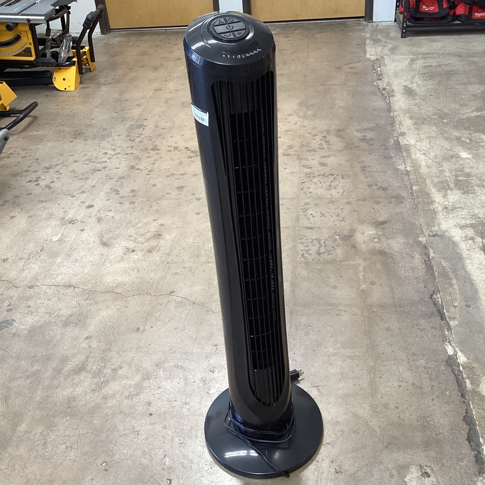 Hampton Bay 40 in. 3 Speed Remote Control Oscillating Tower Fan in Black
