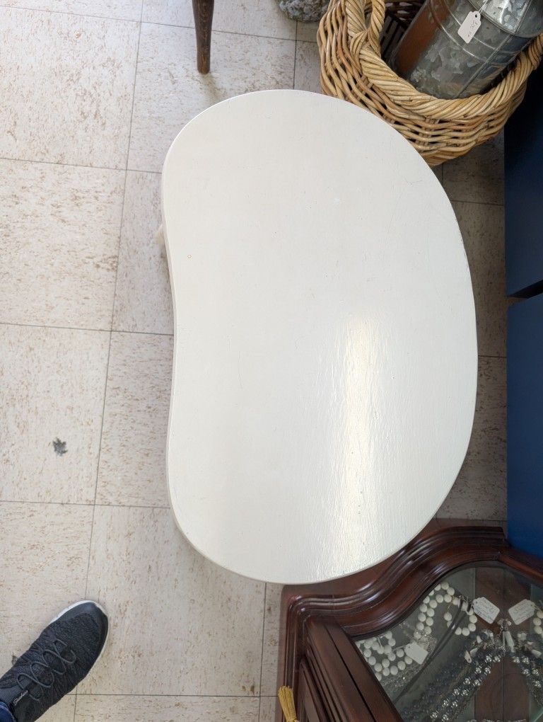 Wood Kidney Shape Stool