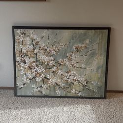 Textured Floral Canvas Painting 