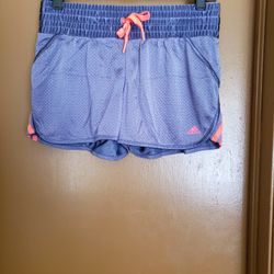 Girls Purple and Bright Orange Adidas Shorts  Size: 16, stretchy