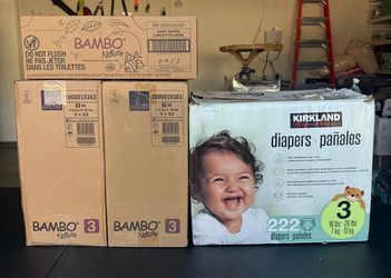 Diapers size 3 plus Wipes