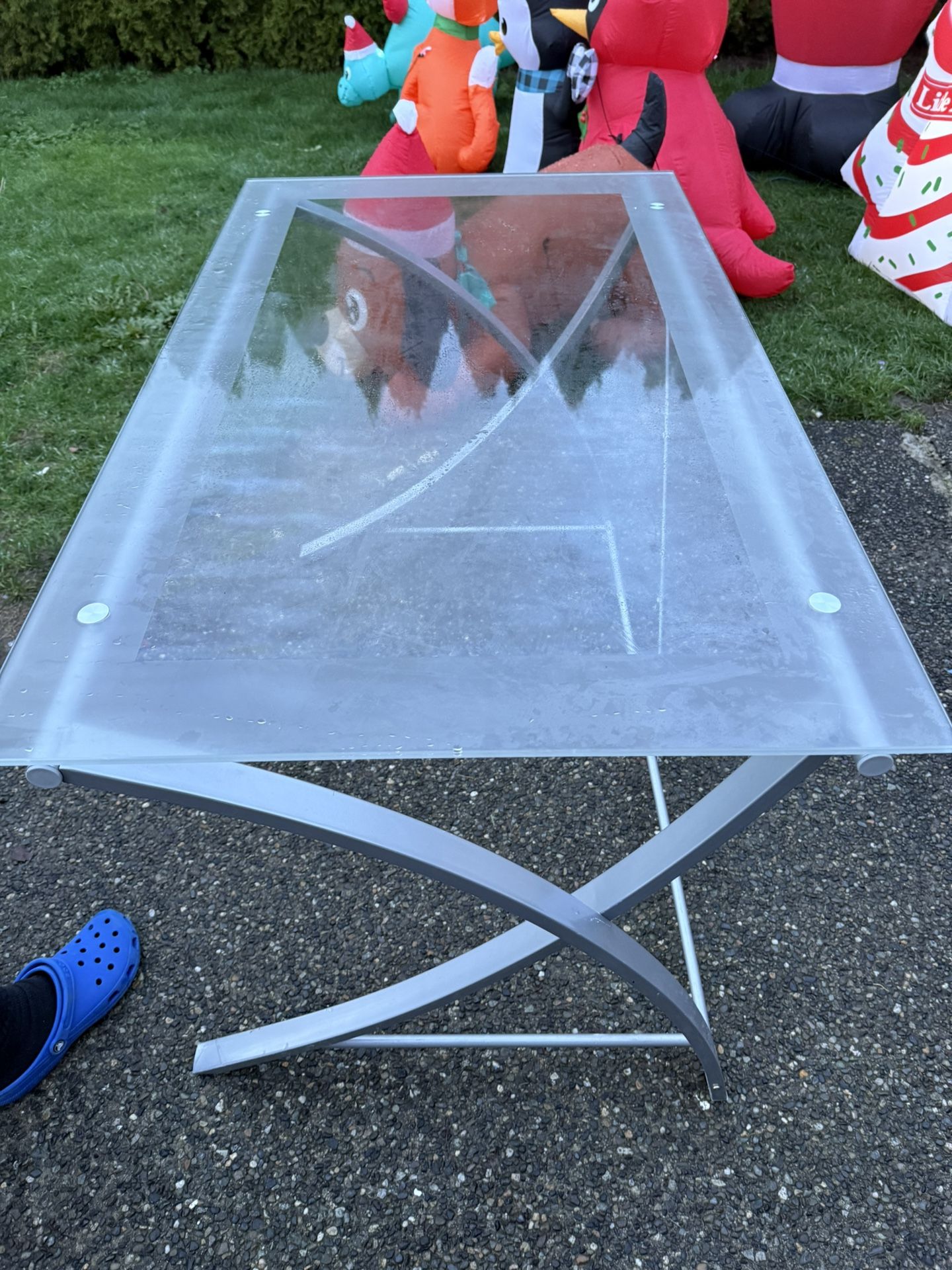 Office Computer Table Glass Top