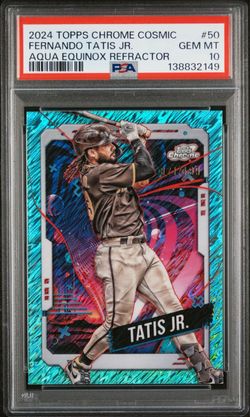 2024 Topps Chrome Cosmic Tatis Jr. Aqua Equinox Refractor PSA 10(pick up only )