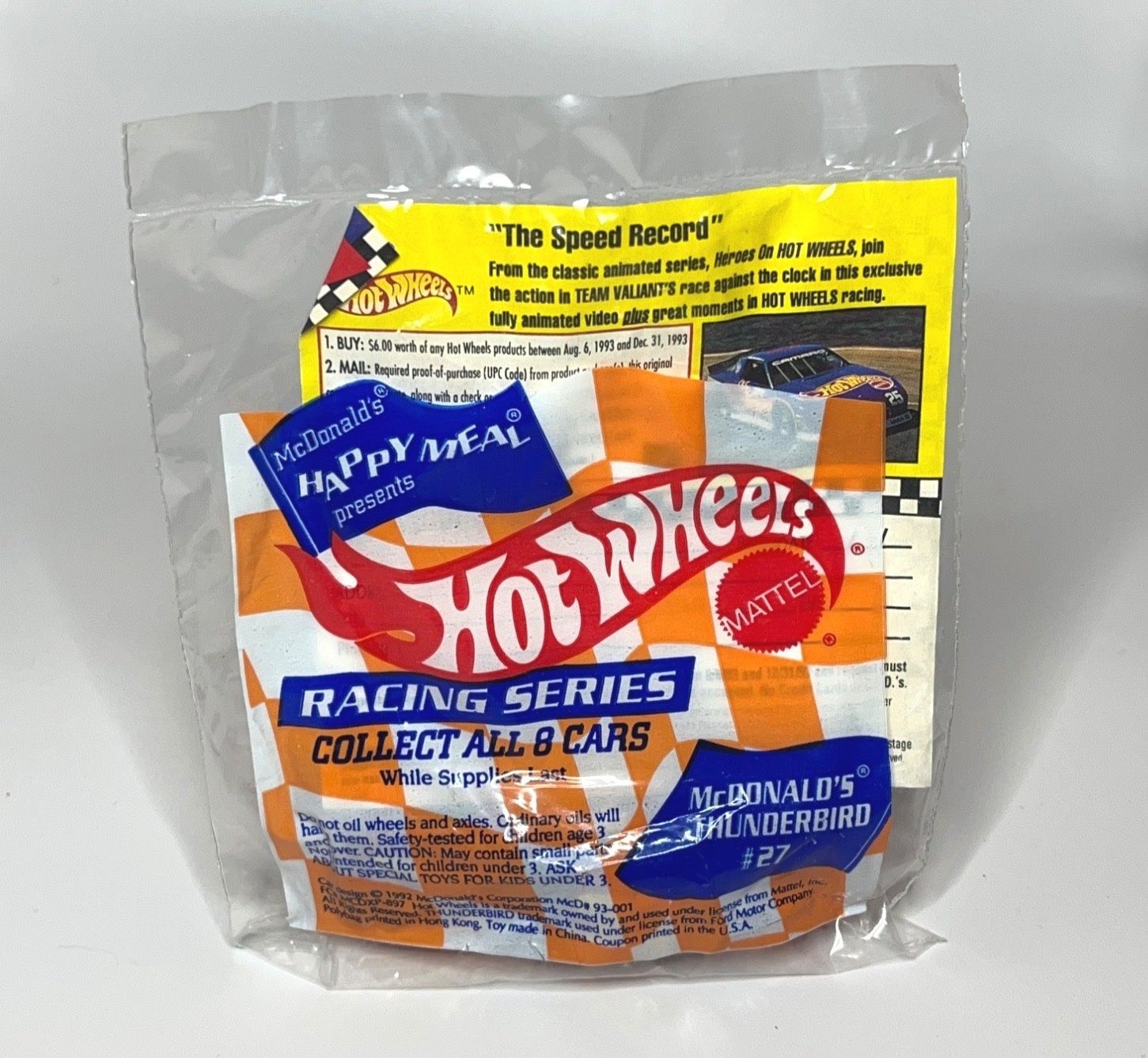 McDonalds Hot Wheels Thunderbird #27 Happy Meal Toy 1992