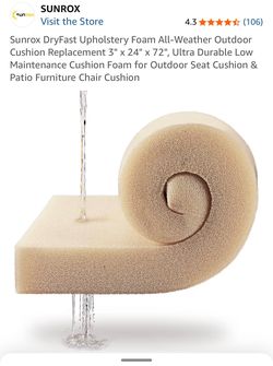 Sunrox Dryfast Upholstery Foam All Weather Outdoor Replacement Cushion