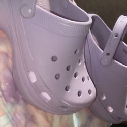 lavender Platform Crocs size 7