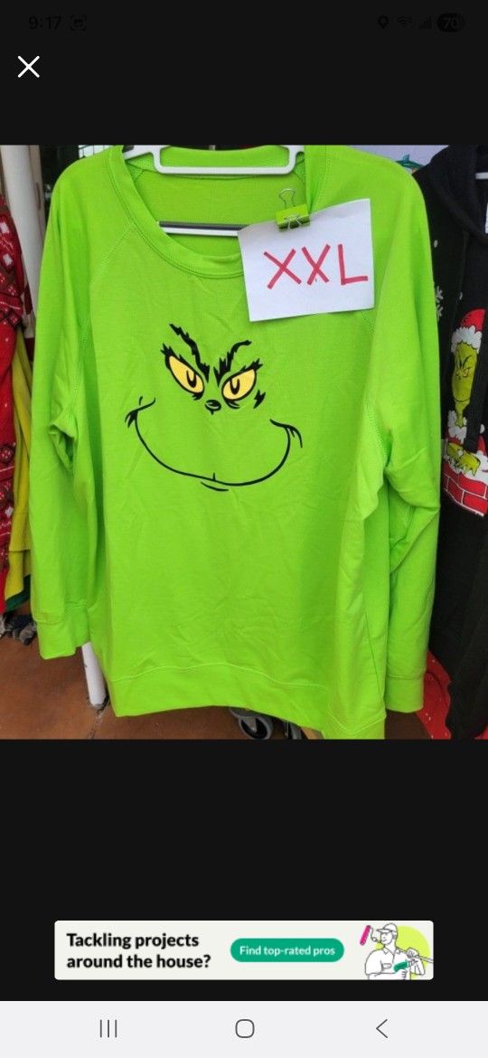 Womens XXL The Grinch Pullover Christmas Ugly Sweater