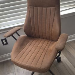 Light Brown Faux Suede Office Chair