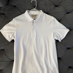 White Burberry Collar Tee 
