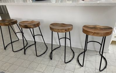 Solid Wood Bar Stool x 4