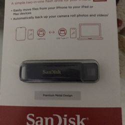 2 in 1 Usb-C and Lighting Flash Drive Sandisk Phone Drive 128GB USB Flash Drive for iPhone Lightning and USB Type-C