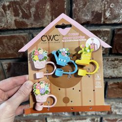 Set of four (4) Spring straw toppers