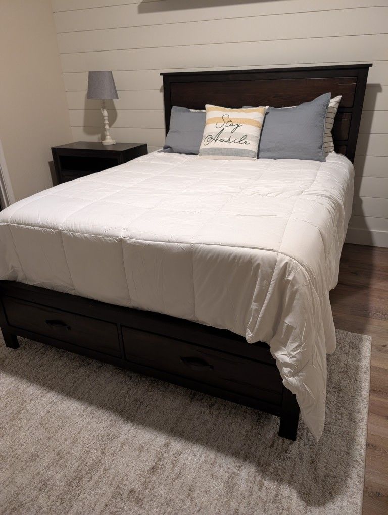 Queen Bed Frame & nightstand