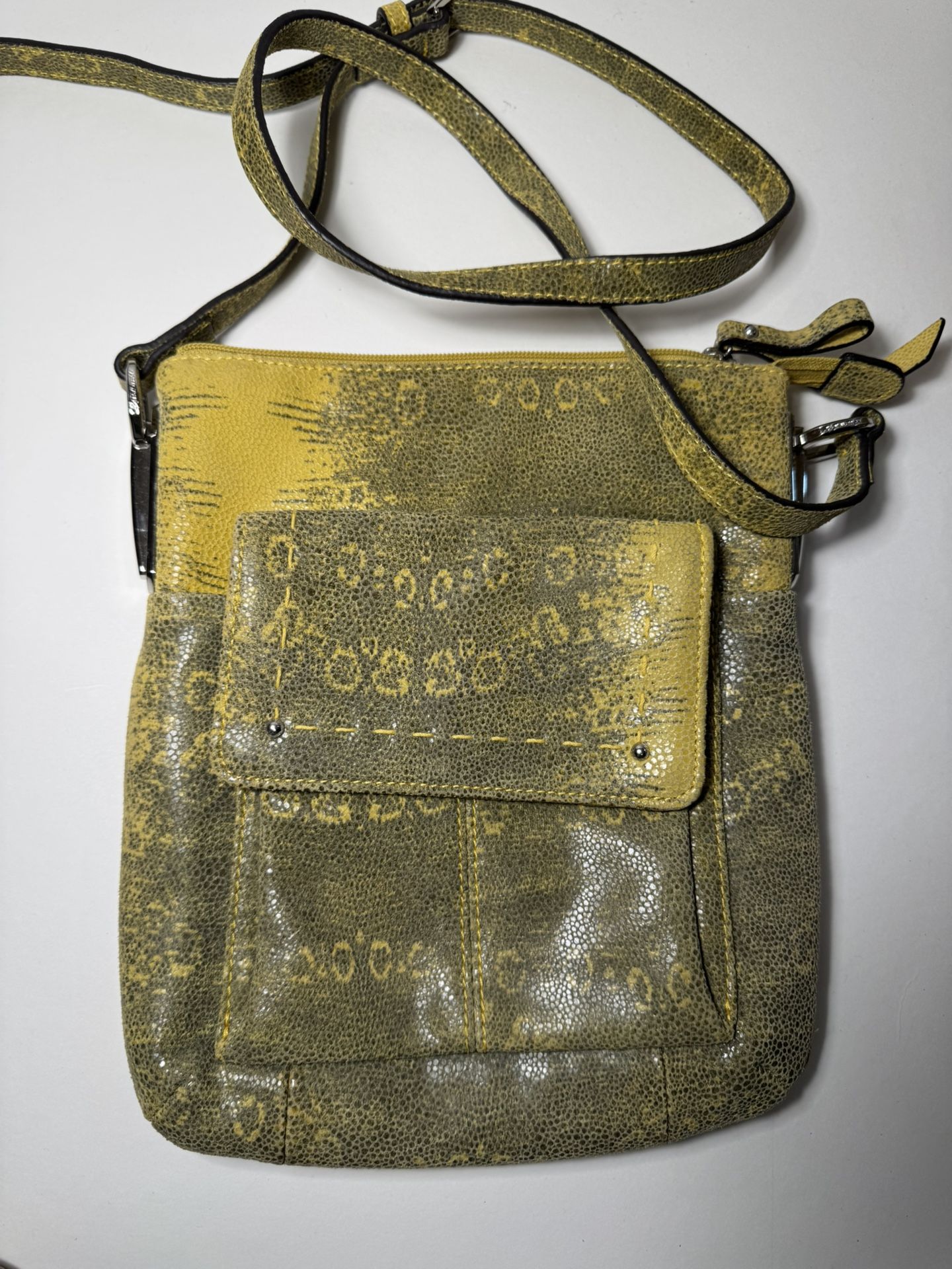 Green crocodile leather bag