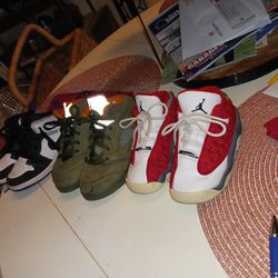 2 PAIRS LEFT TODDLERS SHOES RED JORDANS SZ8 NIKE SZ 9 15$ EACH FINAL PRICE