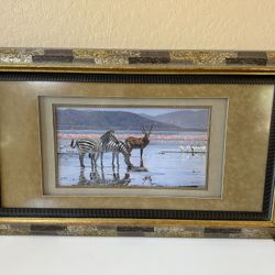 Lindsay B. Scott “Jewel of the Valley – Nakuru Shore” Ltd Ed Print #305/650 – Custom Framed